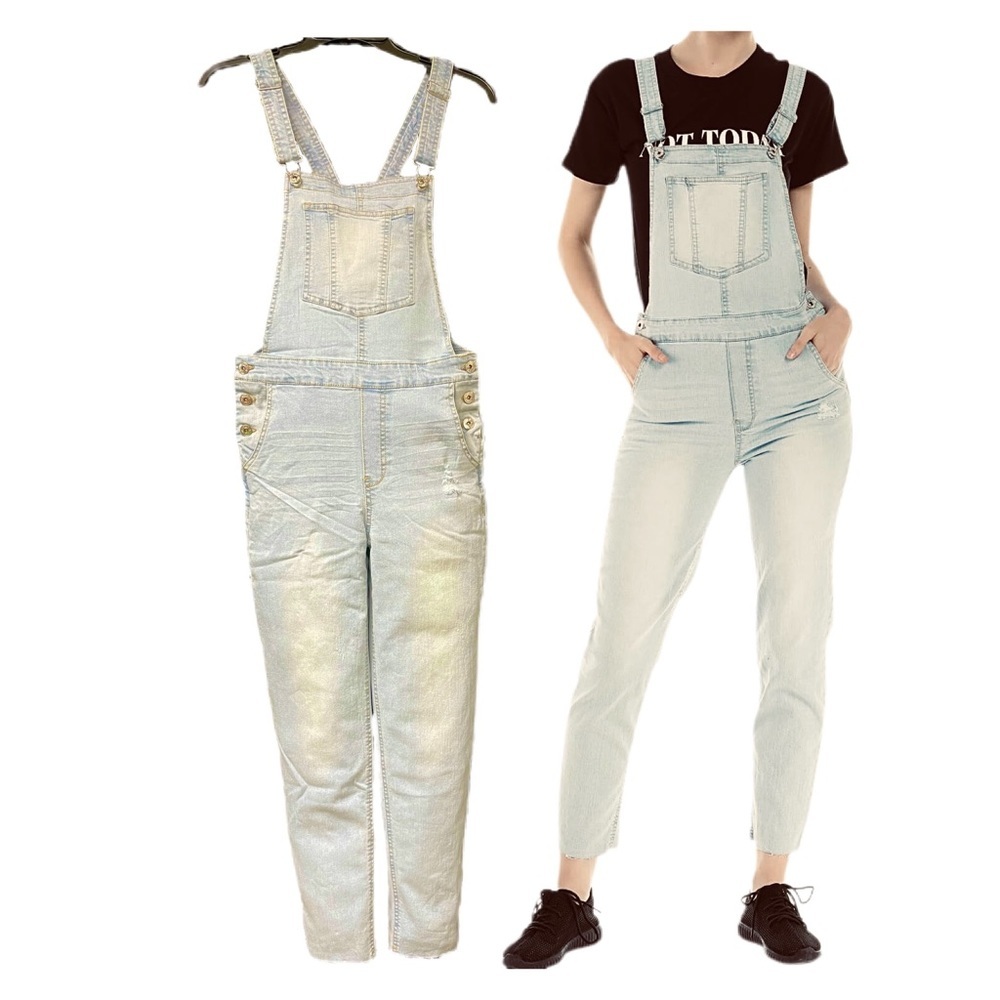 Vintage Look Distressed Denim Overall NWT!